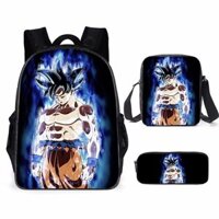 3in1 DRAGON BALLbackpack Sinh Viên Schoolbag Trường Ăn Trưa Túi Đựng Bút Chì Túi Đeo Vai Anime Hoạt Hình