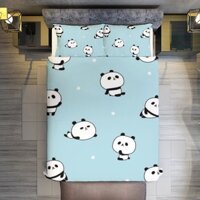 3in1 Gấu Trúc Thời Trang Hoạt Hình In 1 * ga trải giường 200 * 135cm, 2 * vỏ gối 75 * 50cm