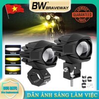 3inch 20000LM Máy Chiếu LED Kép Ống Kính Đèn Pha Phụ Trợ Màu Vàng/Trắng Chiếu Sáng Cho Xe Máy ATV SUV Sương Mù Đèn Lái