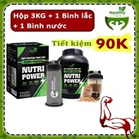 3kg Bột Protein Whey Nutri Power Healthy Farm Tặng kèm Bình lắc, Bình nước