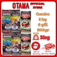 3kg CAFE 6 GÓI 500 GRAM CAFE CHỒN CAFE VOI VÀNG CAFE VOI BUÔN MỆ THUỘT TRỘN CHUNG PHA PHIN  THƠM VỪA