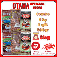 3kg CAFE 6 GÓI 500 GRAM CAFE CHỒN CAFE ONG VÀNG CAFE VOI BUÔN MÊ THUỘT TRỘN CHUNG PHA PHIN ĐẬM 500GR