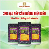 3kg gạo nếp cẩm nương Điện Biên (Đóng mỗi túi 1 kg, hút chân không) - Hoài Linh Điện Biên. Hữu cơ Gói Tự nhiên Food