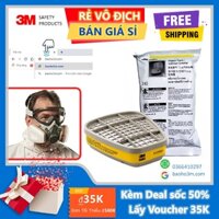 3M 6003-Phin lọc mặt nạ phòng độc 3M lọc hơi hữu cơ và hơi axit như chlorine, HCl, SO2, H2S, HF dùng cho xi mạ kim loại