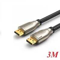 3m cáp dp ra displayport 1.4 version hợp kim bọc lưới chống nhiễu màu đen Ugreen 60844 DP112