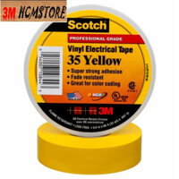 3M SUPER 35 vàng 19mm x 20met BĂNG KEO ĐIỆN 3M SCOTCH cách điện chống cháy hạ thế 600V và mạch điện gia đình trong nhà