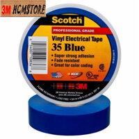 3M SUPER 35 xanh dương 19mm 20met BĂNG KEO ĐIỆN SCOTCH cách điện chống cháy hạ thế 600V và mạch điện gia đình trong nhà