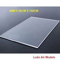 ✚☎☞[3mm 50x100cm] Tấm nhựa mica cứng trong suốt làm hồ cá, hộp kính, đồ chơi, trang trí, cắt theo yêu cầu (VA145)- Luân