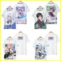 3r BanG Dream Morfonica Kurata Mashiro Full Graphic Áo thun mùa hè Anime Tay Ngắn