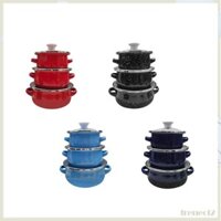 3x Bộ Nồi Men Nấu Nồi Nồi Nồi Thiết Bị Nhà Bếp Đa Năng Di Động