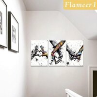 3x Canvas Wall Frameless, Graffiti Tranh Trang Trí Tường Nghệ Thuật Đường Phố Poster Cho Phòng Ngủ