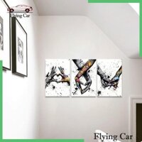 3x Canvas Wall Frameless, Graffiti Tranh Trang Trí Tường Nghệ Thuật Đường Phố Poster Cho Phòng Ngủ