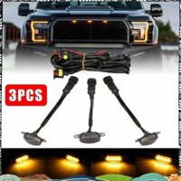 3x Ống kính khói Đèn LED lưới tản nhiệt phía trước màu hổ phách Đèn chạy bộ cho hsihiipaiwi