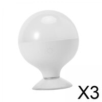 3xHollywood LED Vanity Dimmable Mirror LampSuction Cup Base for Makeup White