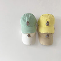 [4-14 Tuổi] Mũ Trẻ Em Hàn Quốc Mùa Xuân Thu Gấu Thêu Màu Kẹo Bé Trai Bé Gái Che Nắng Bé Mũ Bóng Chày QN503