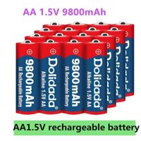 4-16 chiếc Thẻ mới Pin AA 9800 mah pin sạc AA 1.5 V Có thể sạc lại Alcalinas trốngmey mới  Giao hàng miễn phí Màu sắc 16 chiếc