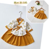 [4-18kg] Váy Hanbok Cách Tân Hoa Vàng NHÍM XÙ KIDS Cho Bé Gái 1 Tuổi Đến 5 Tuổi - V066