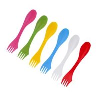 4-20pack 6 Pieces  Set Camping Utensils Spork Combo Travel Gadget Spoon Fork - 4 Pcs