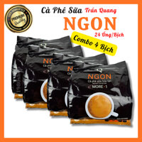 4 BỊCH Cà Phê Sữa NGON Trần Quang - 24 Gói/Bịch - Cafe Hòa Tan, Đậm Đà, Tiện Lợi, Thơm Ngon
