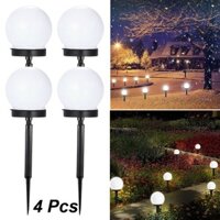 4 Bóng Tròn Năng Lượng Mặt Trời Quả Cầu Đường Vườn Đèn Đất Cổ Phần Chiếu Sáng An Ninh