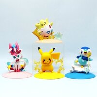 4 Cái / bộ 9-10.5cm Anime Pokemon Hiệu Ứng Đặc Biệt Pikachu Sylveon Togepi Piplup Monster Pocket Q Phiên Bản PVC Nhân Vật Hành Động Mô Hình Đồ Chơi Búp Bê