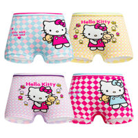 4 Cái / bộ Trẻ Em Bé Gái Quần Lót Cotton Quần Lót Hello Kitty Hoạt Hình Thường Ngày Innerwear Quần Short Boxer