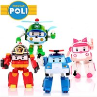 4 cái Hàn Quốc Rô Bốt Biến HÌNH ROBOCAR POLI Quà Tặng Giáng Sinh Nhựa Đồ Chơi Tốt Nhất Gif Động cho Đồ Chơi Trẻ Em Còn Hàng Robocar Poli- quốc tế