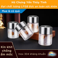 4 Cái Hũ Chưng Yến 120ml 150ml 200ml Thủy Tinh Nắp Inox 304 Cao Cấp Đạt Chất Lượng Đức SSGP - 4 hũ 100ml