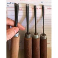 4 cây đục tỉa tách đủ kích cỡ tỉa râu tóc tỉa lông chim đục gỗ đục điêu khắc gỗ mài sắc kèm cán gỗ nghiến