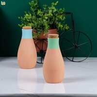 4 Chậu tưới nước bằng đất nung Dung tích lớn 400ml Chậu trồng cây tự tưới nước cho kỳ nghỉ Kiểm soát độ ẩm
