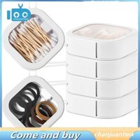4 Chiếc Phụ Kiện Tóc Hộp Bảo Quản Có Thể Xếp Chồng Dây Buộc Tóc Pin Cotton Swab