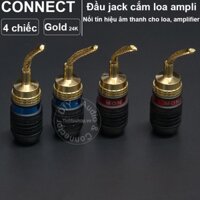 4 chiếc - Rắc cắm mỏ chim mềm 2mm gold 24K cắm cho Loa Amplifier Monster