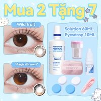 [4 Chiếc +Tặng 7] Midroo Kính áp Tròng Wildfruit 0Độ Lens Mắt+Nước Ngâm Lens+Nước Nhỏ Mắt+Lens Cleaner+Dụng cụ đeo le