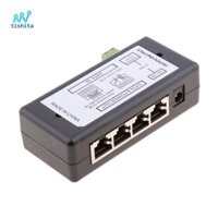 4 cổng POE Công tắc đầu phun 12-48V Nguồn điện thụ động Bộ chuyển đổi Ethernet màu đen