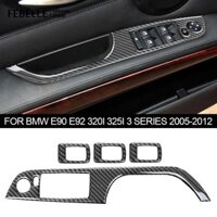 4 Cửa Sổ Ô Tô Công Tắc Nâng Bảng Điều Khiển Nút Khung Bao Viền Trang Trí Dán Phụ Kiện Nội Thất Cho Xe BMW E90 E92 320i 325i 3 Series 2005-2012