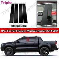 4 Đàn Piano Bóng Màu Đen Chất Liệu PC Cửa Sổ Ô Tô Viền Bao Sợi Carbon Phong Cách B C Trụ Cột Bài Miếng Dán Decal Cửa Phụ Kiện Cho Xe Ford Ranger Wildtrak Raptor XLT 2011-2021