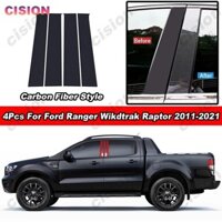 4 Đàn Piano Bóng Màu Đen Chất Liệu PC Cửa Xe Cửa Trung Tâm Trung Tâm B C Trụ Cột Cột Nắp Gương Hiệu Ứng Viền Sợi Carbon Miếng Dán Cho Xe Ford Ranger Wildtrak Raptor XLT 2011-2021