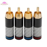 4 Đầu nối sợi Carbon HiFi Đầu nối mạ vàng Đầu nối âm thanh Đầu nối phích cắm Loa điện Đầu nối