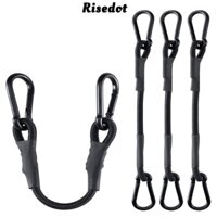 4 Dây Bungee Carabiner, Dây Bungee Nylon 12 Inch Có Carabiner, Dây Bungee Đen Cực Mạnh Cắm Trại, Bạt