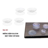 4 Đệm Hít Silicon Giữa Kính Và Mặt Bàn, Miếng Đệm Kê Kính Mặt Bàn, Chống Xê Dịch, Trơn Trượt Mặt Kính – TakyShop 5507