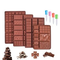 4 Dubai Chocolate Bar Pistachio Khuôn, Chocolate Bar Khuôn Silicon Hình Chữ Nhật Hạt dẻ cười Thanh sô cô la Phá vỡ Khuôn thanh kẹo
