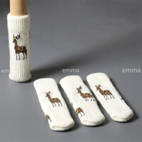 4 Ghế Chân Có Dệt Kim Hai Lớp Dày Hộ Gia Đình Phân Bàn Chân Có Tầng Bảo Vệ Miếng Lót Chân Im Lặng