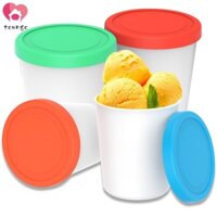 4 Gói Hộp Đựng Kem Và Nắp Silicon 1L Bồn Chứa Hình Tròn Có Thể Tái Sử Dụng Có Thể Xếp Chồng Hộp Bảo Quản Kem Hộp Đựng Tủ Đông Lớn Bồn Chứa Đồ SHOPSKC5747
