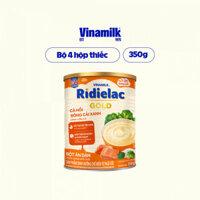 4 Hộp Bột Ăn Dặm Ridielac Gold Cá Hồi Bông Cải Xanh - Hộp Thiếc 350g
