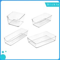 4 Hộp đựng máy tính để bàn Hộp tách ngăn kéo trong suốt có thể xếp chồng lên nhau cho