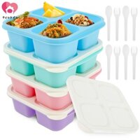 4 Hộp Đựng Thực Phẩm 600ml Có Nắp 4 Ngăn Bữa Ăn Chuẩn Bị Hộp Đựng Bữa Ăn Có Thể Tái Sử Dụng Cấp Thực Phẩm Chia Hộp Đựng Salad SHOPSKC6502