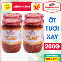 4 Hũ Ớt Tươi Xay Sông Hương Foods Hũ 200g - Ăn kèm , bún , phở , mì tôm , thịt nướng , tốt tiêu hóa, cay tự nhiên