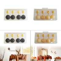 4 Khăn Trải Bàn Trọng Lượng Đá Cẩm Thạch Bóng Móc Treo Với Kẹp Kim Loại Trang Trí Vỏ Bàn Mặt Dây Chuyền Đá Cho Sân Vườn Cờ Đảng