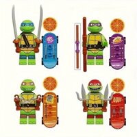 4 khối xây dựng Teenage Mutant Ninja Turtles đồ chơi trẻ em, Bộ 4, ván trượt Teenage Mutant Ninja Turtles