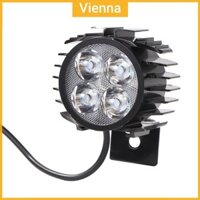 4 LED Xe Đạp Gấp Điện Đèn Trước Nhôm 12W Ebike Horn Đèn Pha